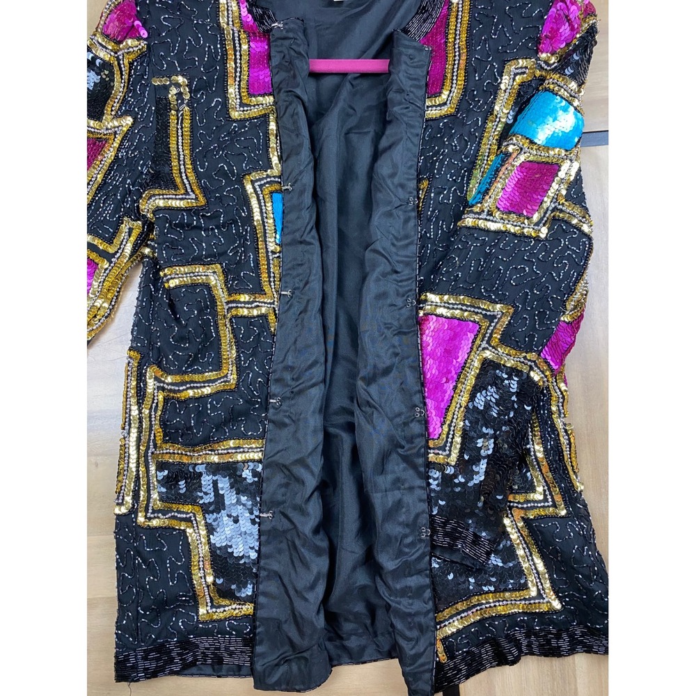 Carina Sequin Beaded Jacket Party Cocktail Evening Coat Small - Picture 7 of 15